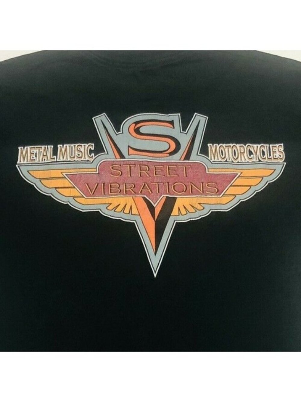 Street Vibrations Motorcycles Metal Music Black Biker Reno T Shirt Mens Size XL